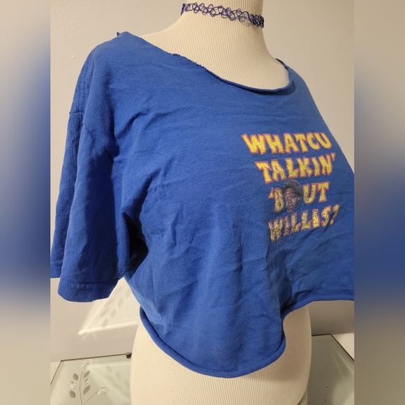 VINTAGE WHATCU TALKIN' 'BOUT WILLIS DIFF'RENT STROKES CROP TOP - Picture 3 of 6